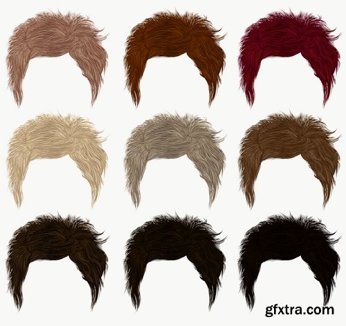 Collection of wig hair styling 25 EPS