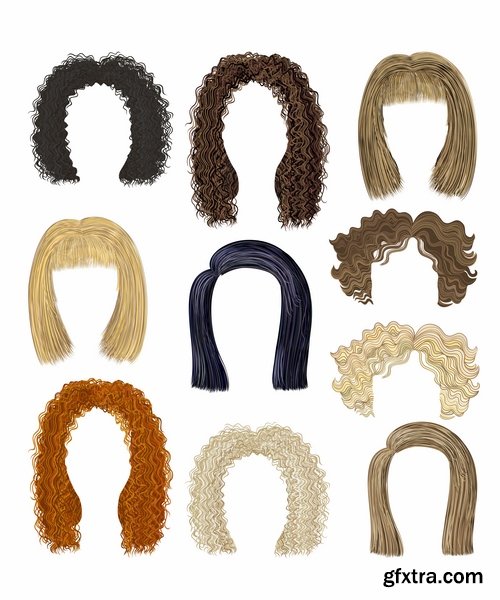Collection of wig hair styling 25 EPS