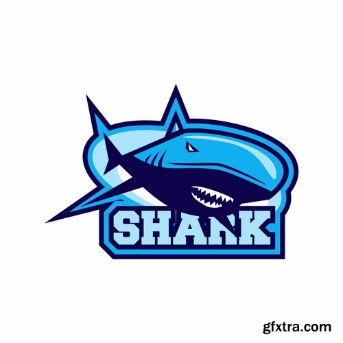 Collection of shark business logo vector image 25 EPS