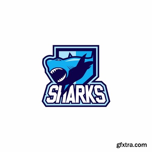 Collection of shark business logo vector image 25 EPS