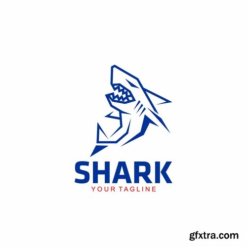 Collection of shark business logo vector image 25 EPS