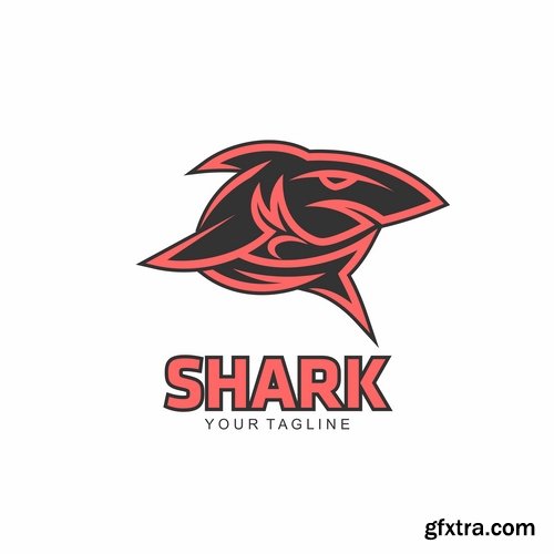 Collection of shark business logo vector image 25 EPS