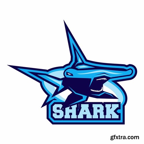 Collection of shark business logo vector image 25 EPS