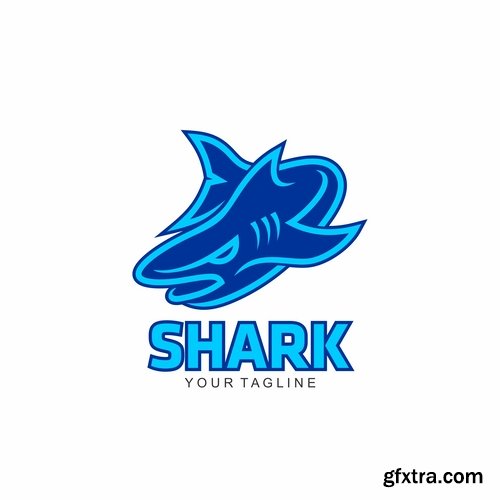 Collection of shark business logo vector image 25 EPS