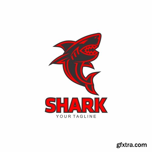 Collection of shark business logo vector image 25 EPS