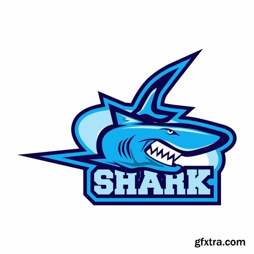 Collection of shark business logo vector image 25 EPS