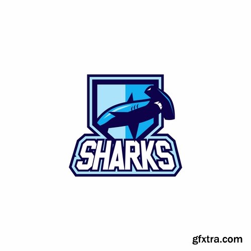 Collection of shark business logo vector image 25 EPS