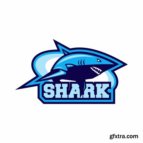 Collection of shark business logo vector image 25 EPS