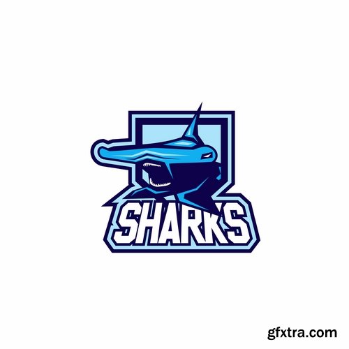Collection of shark business logo vector image 25 EPS