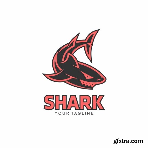 Collection of shark business logo vector image 25 EPS