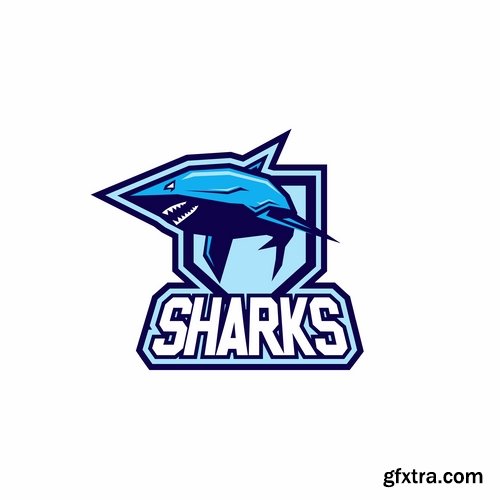 Collection of shark business logo vector image 25 EPS