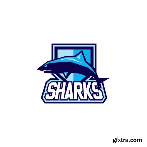 Collection of shark business logo vector image 25 EPS