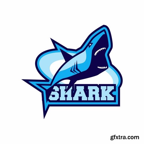 Collection of shark business logo vector image 25 EPS