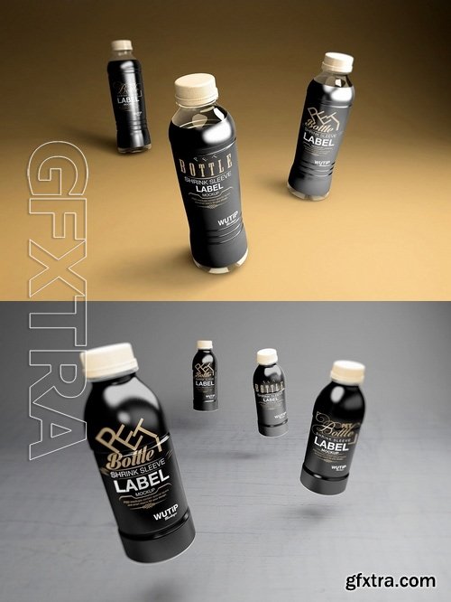 PET Bottle Shrink Sleeve Label Mockup » GFxtra