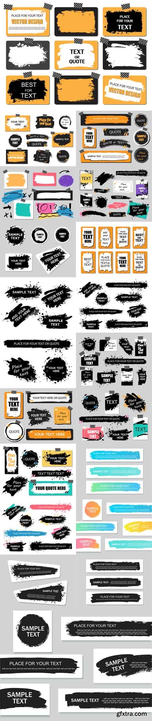 Vector Set - Quote or Text Boxes Collection. Hand Drawn Frames Square Rectangle and Round Shapes Vector Set - Quote or Text Boxes Collection. Hand Drawn Frames Square Rectangle and Round Shapes