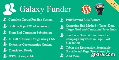 CodeCanyon - Galaxy Funder v8.0 - WooCommerce Crowdfunding System - 7360954