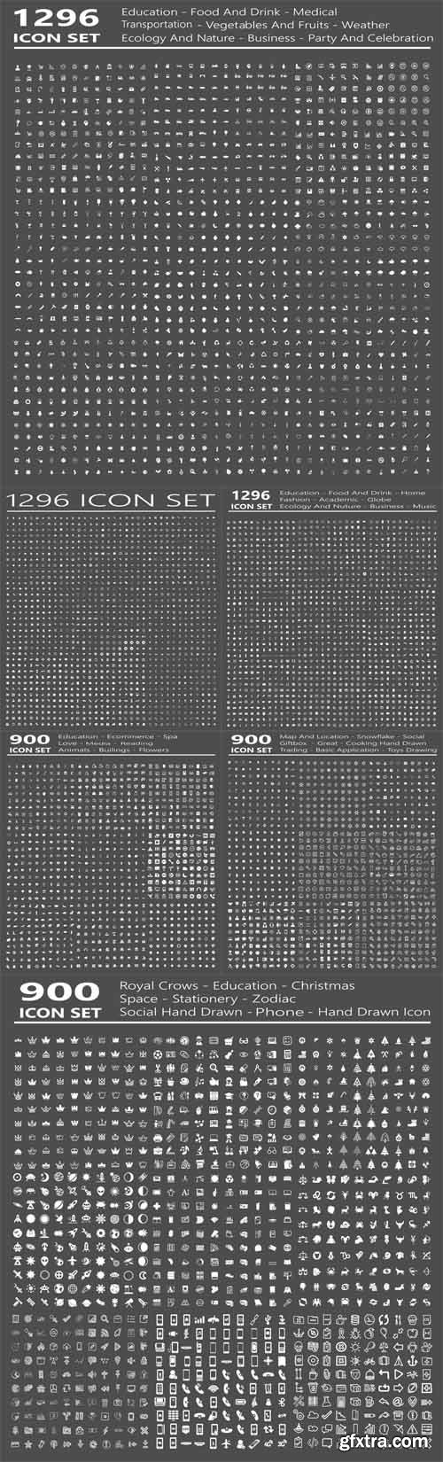 Vector Big Collection of Different Icons