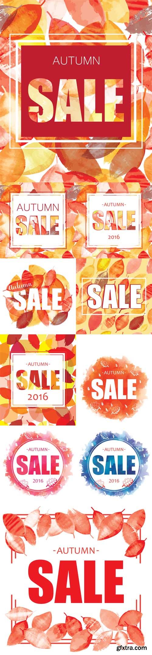 Vector Set - Autumn Sale banner design