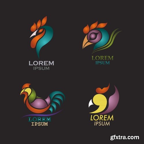 Collection chicken rooster logo 2017 vector image 25 EPS