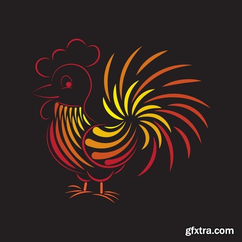 Collection chicken rooster logo 2017 vector image 25 EPS