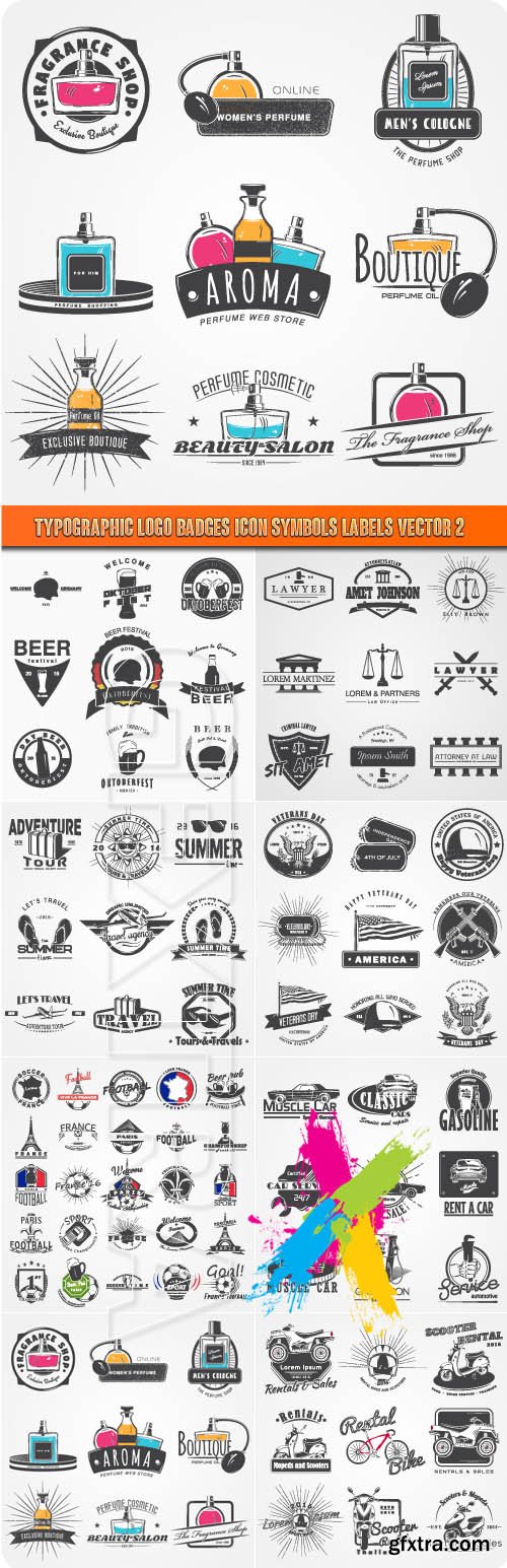Typographic logo badges icon symbols labels vector 2