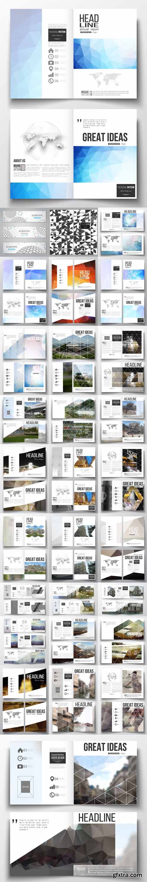 Vector Set - 32 Annual report business templates for brochure, magazine, flyer or booklet 2