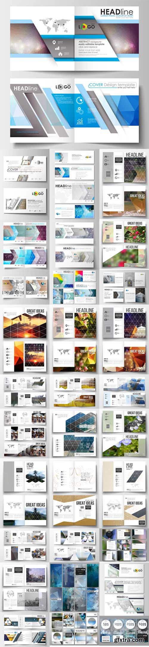 Vector Set - 32 Annual report business templates for brochure, magazine, flyer or booklet 3