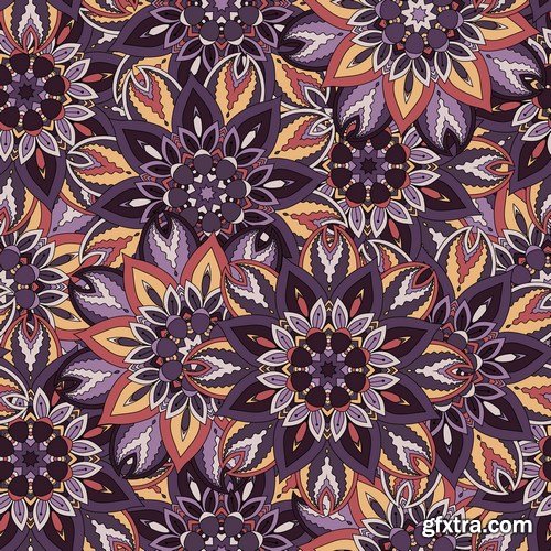 Flower Ethnic Ornaments & Backgrounds - 25xEPS
