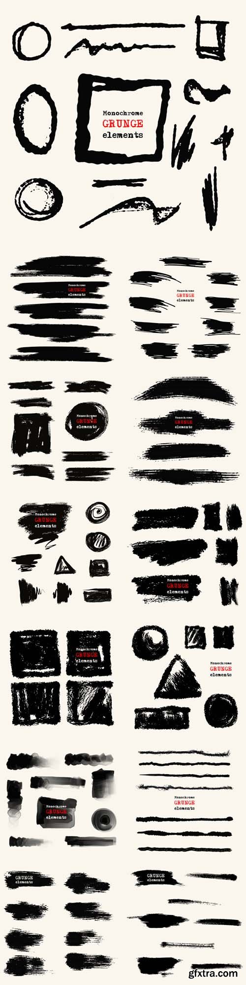 Vector Set - Black Brush Strokes Vector Set - Black Brush Strokes