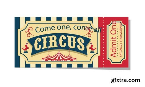 Circus tickets 1 - 5 EPS