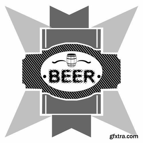 Collection label on a bottle of beer vector image 25 EPS