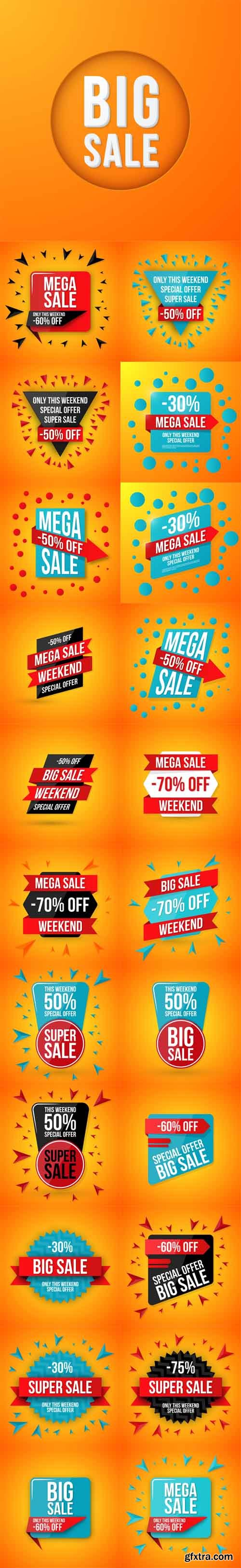 Vector Set - Big Sale Banners Vector Set - Big Sale Banners