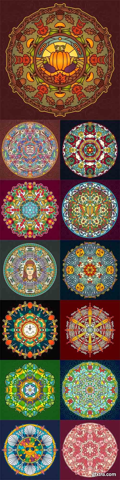 Vector Set - Seasons and Holiday Mandala Design Vector Set - Seasons and Holiday Mandala Design