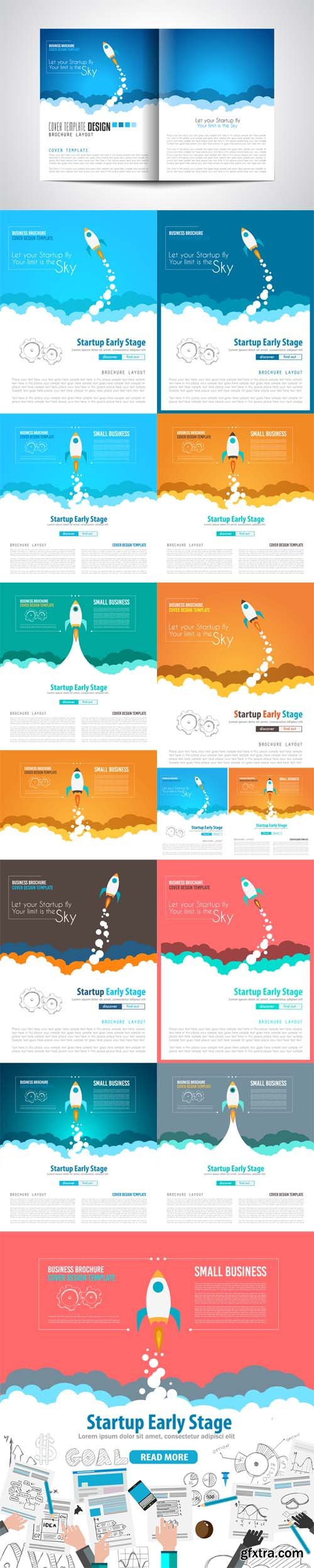 Vector Set - Startup Landing Webpage or Corporate Design Covers Vector Set - Startup Landing Webpage or Corporate Design Covers