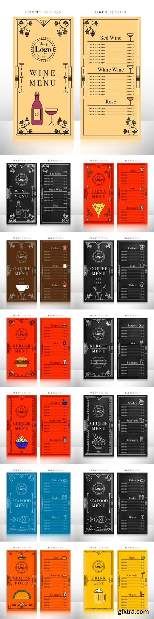 Vector Set - Drink and Food Menu Design Templates Vector Set - Drink and Food Menu Design Templates