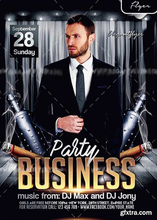 Business Party V12 Flyer PSD Template + Facebook Cover