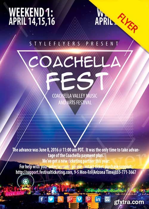 Coachella Festiva V7 PSD Flyer Template