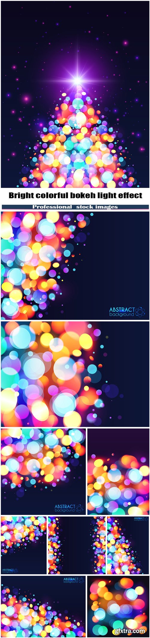 Bright colorful bokeh light effect vector abstract background