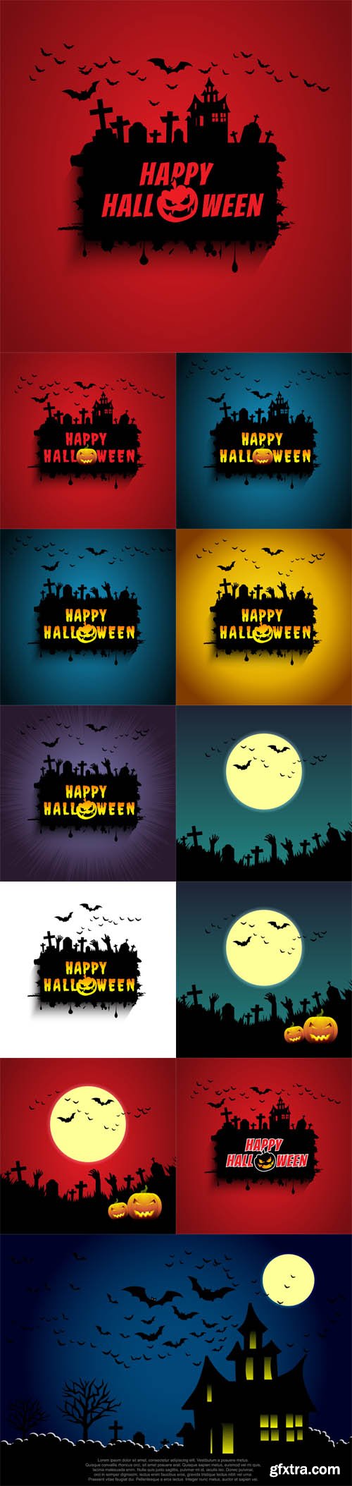Vector Set - Halloween Cards Vector Set - Halloween Cards