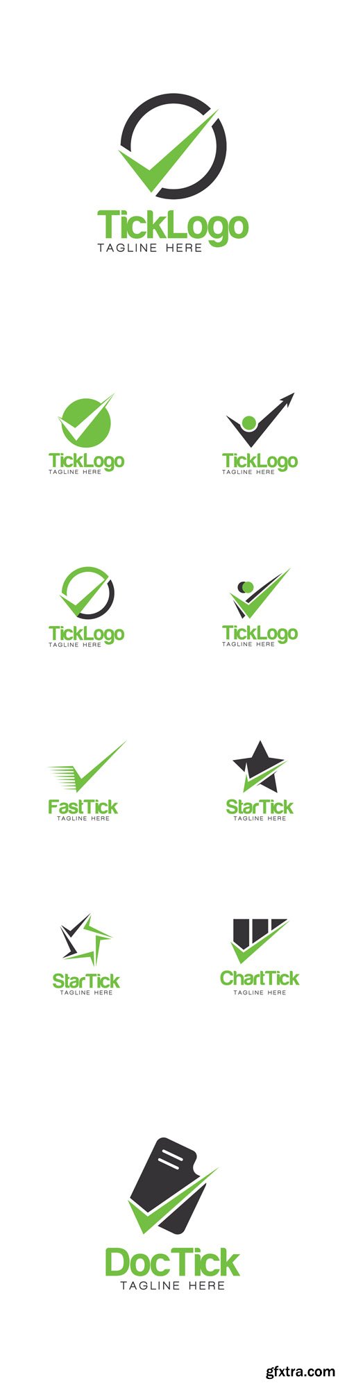 Vector Set - Tick Creative Concept Logo Design Vector Set - Tick Creative Concept Logo Design