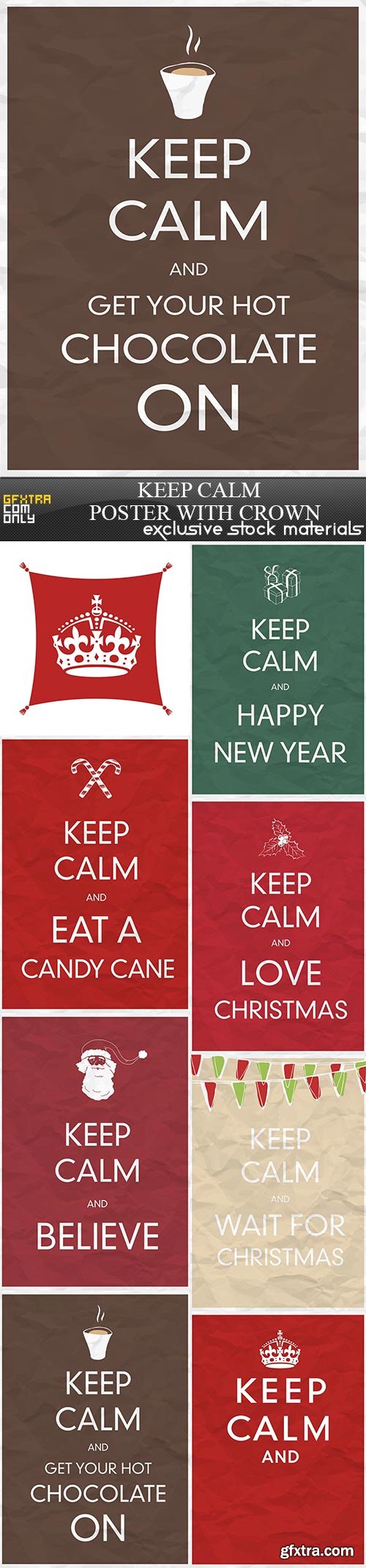 Keep Calm Poster with Crown, 8 x EPS