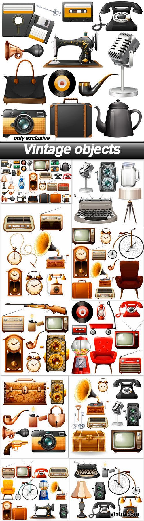 Vintage objects - 11 EPS