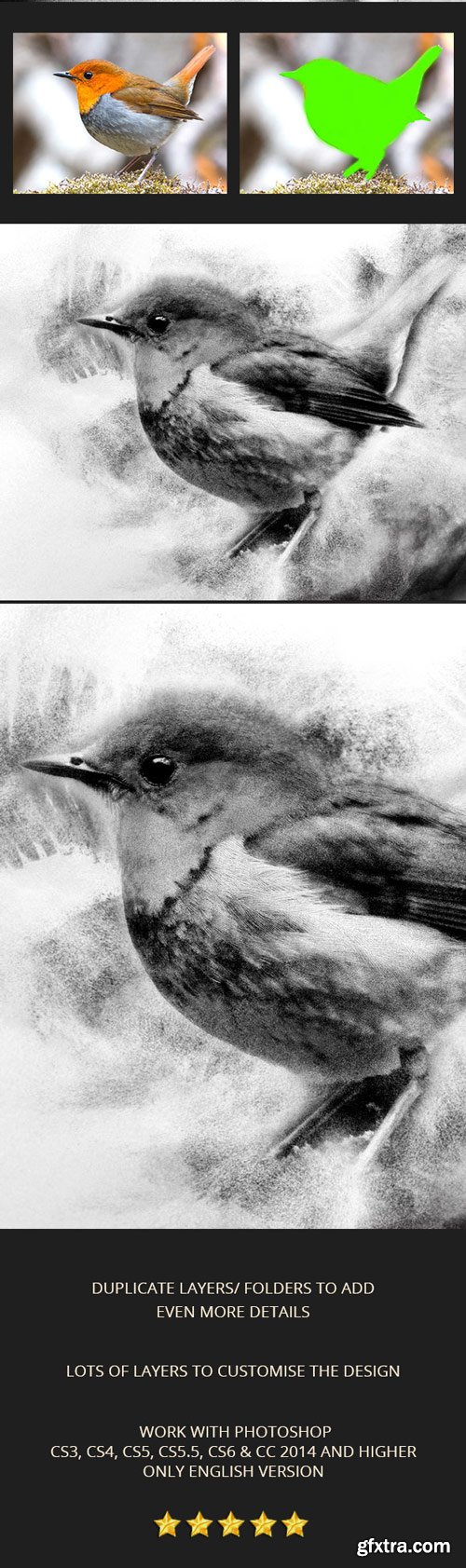 GraphicRiver - Charcoal Art - Realistic Charcoal Photoshop Action - 17808412