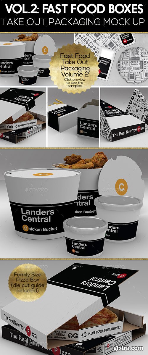 GraphicRiver - Fast Food Boxes Vol.2:Take Out Packaging Mock Ups - 17702426