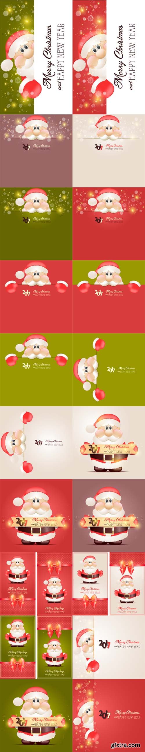 Vector Set - Santa Claus Backgrounds and Banners 2017 Vector Set - Santa Claus Backgrounds and Banners 2017