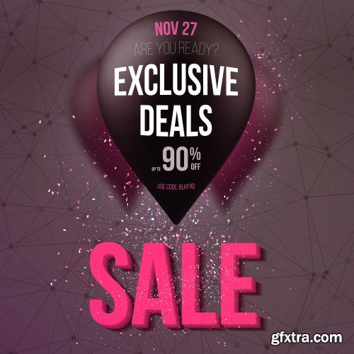 Black Friday Sale Design Elements 17xEPS