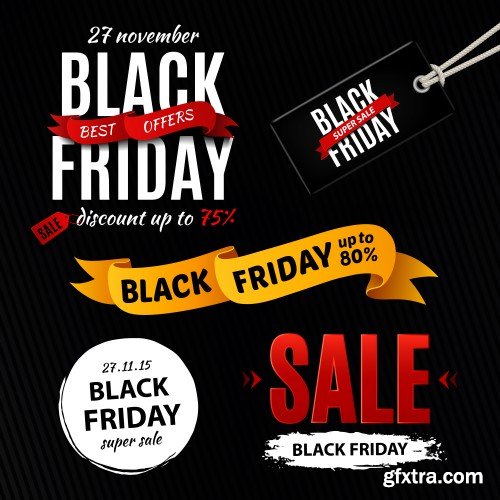 Black Friday Sale Design Elements 17xEPS