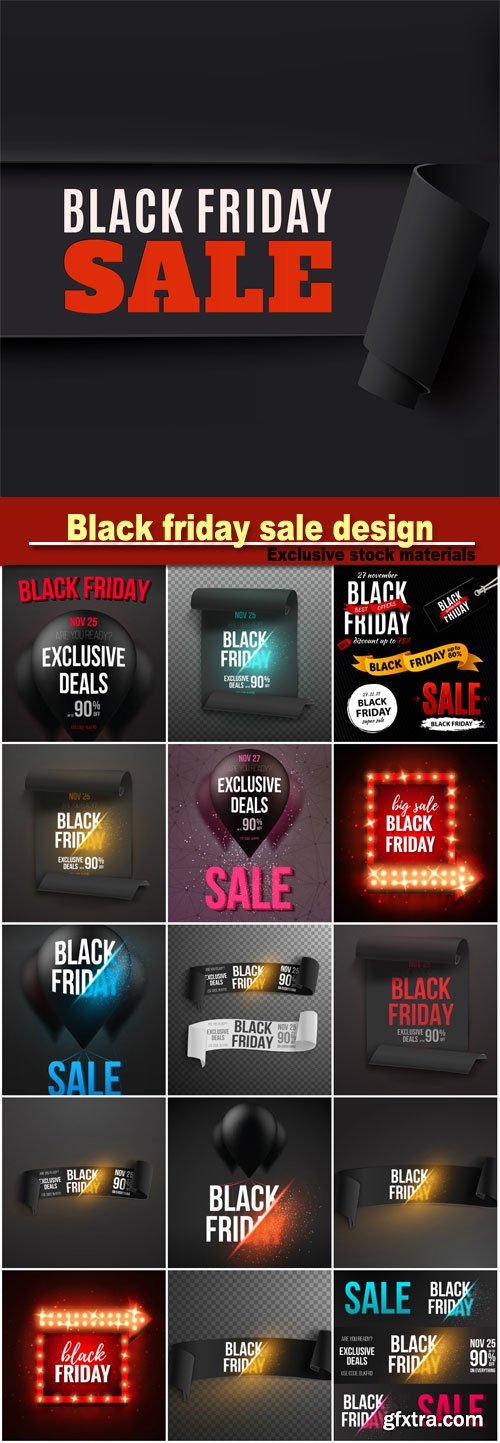 Black Friday Sale Design Elements 17xEPS