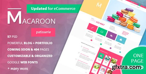 ThemeForest - Macaroon - Creative Patisserie PSD Template 9060830