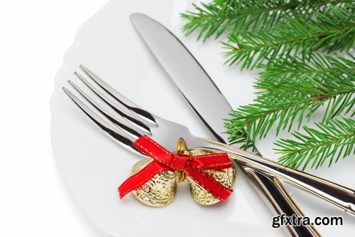 Collection of Christmas table setting banquet celebration feast fork spoon table Pibor 25 HQ Jpeg